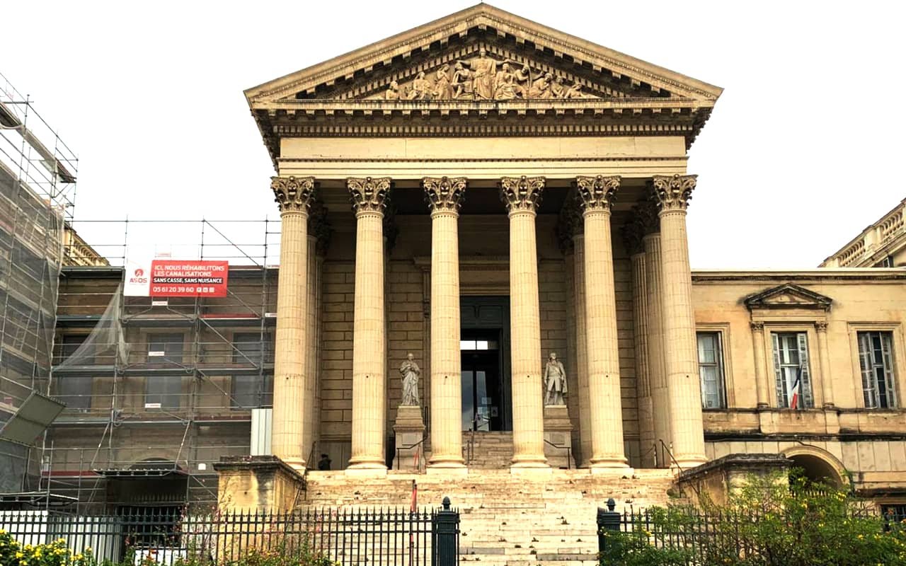 Chantier rénovation de canalisation d'exception au Palais de Justice de Montpellier